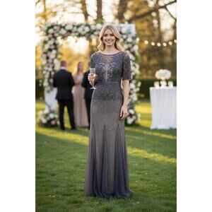 NWT ADRIANNA PAPELL DRESS GOWN MOTHER OF THE BRIDE WEDDING GUEST FORMAL EVENING